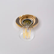 かなでもののアイアンと真鍮を組み合わせたホワイトの上品なペンダントライトの電球