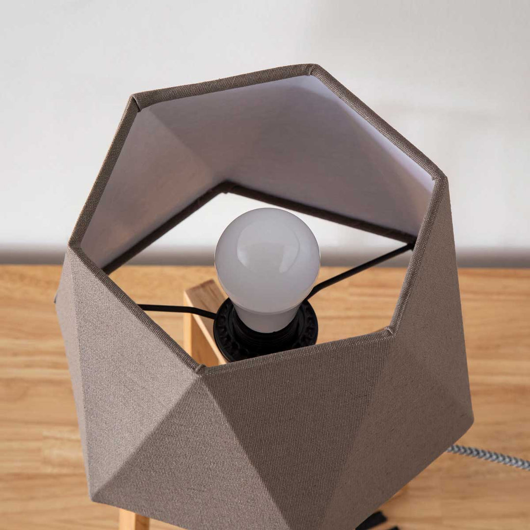 Hexagon Cotton Wood Table Lamp – KANADEMONO