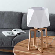 Hexagon Cotton Wood Table Lamp