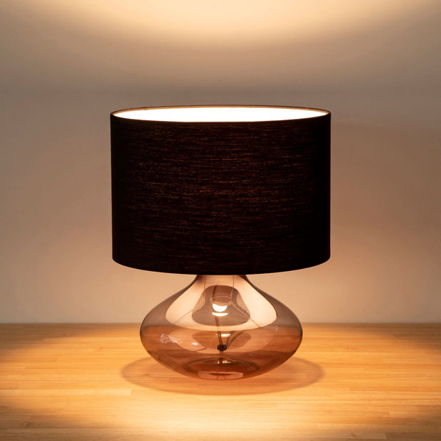 Glass × Fabric Round Table Lamp – KANADEMONO