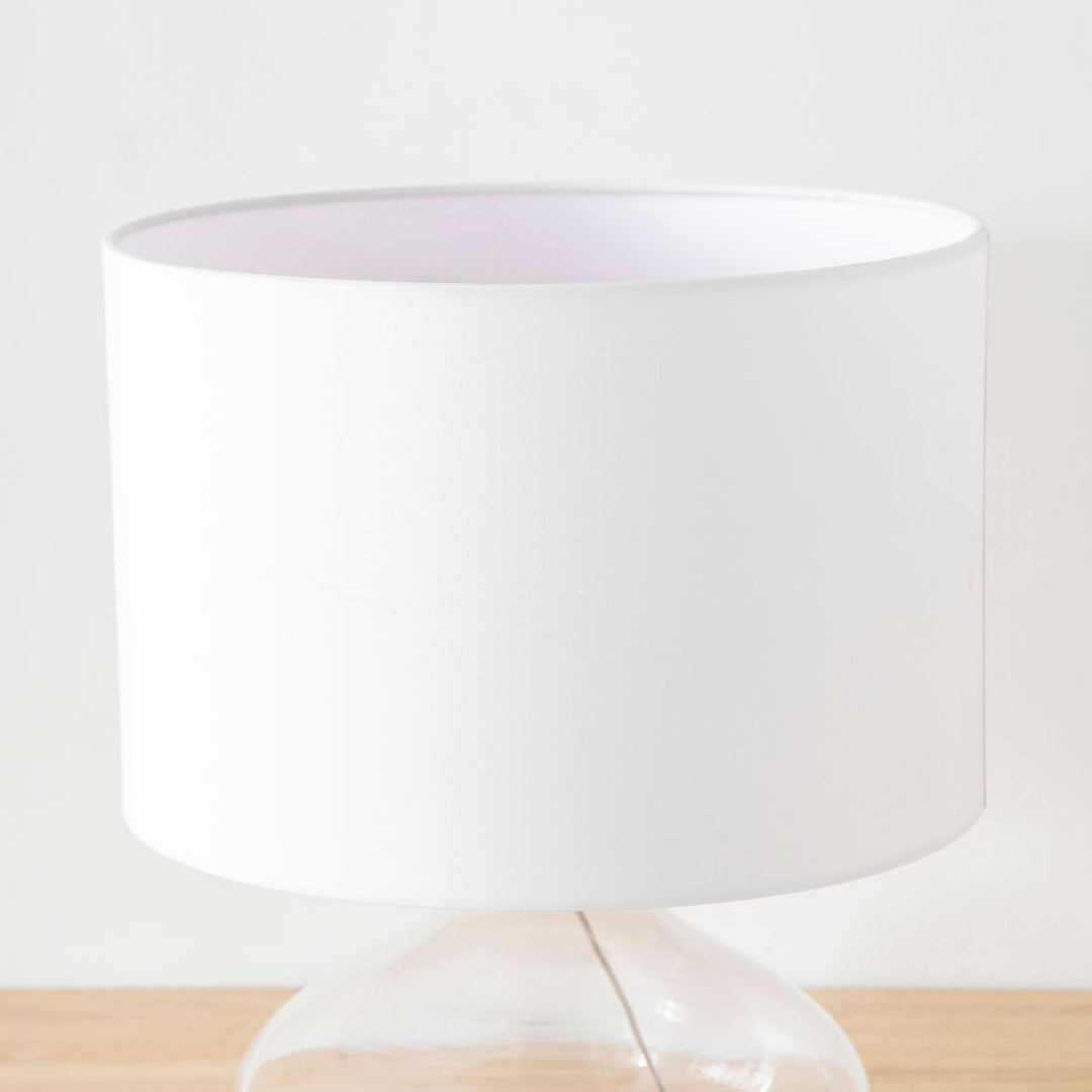 Glass × Fabric Round Table Lamp – KANADEMONO