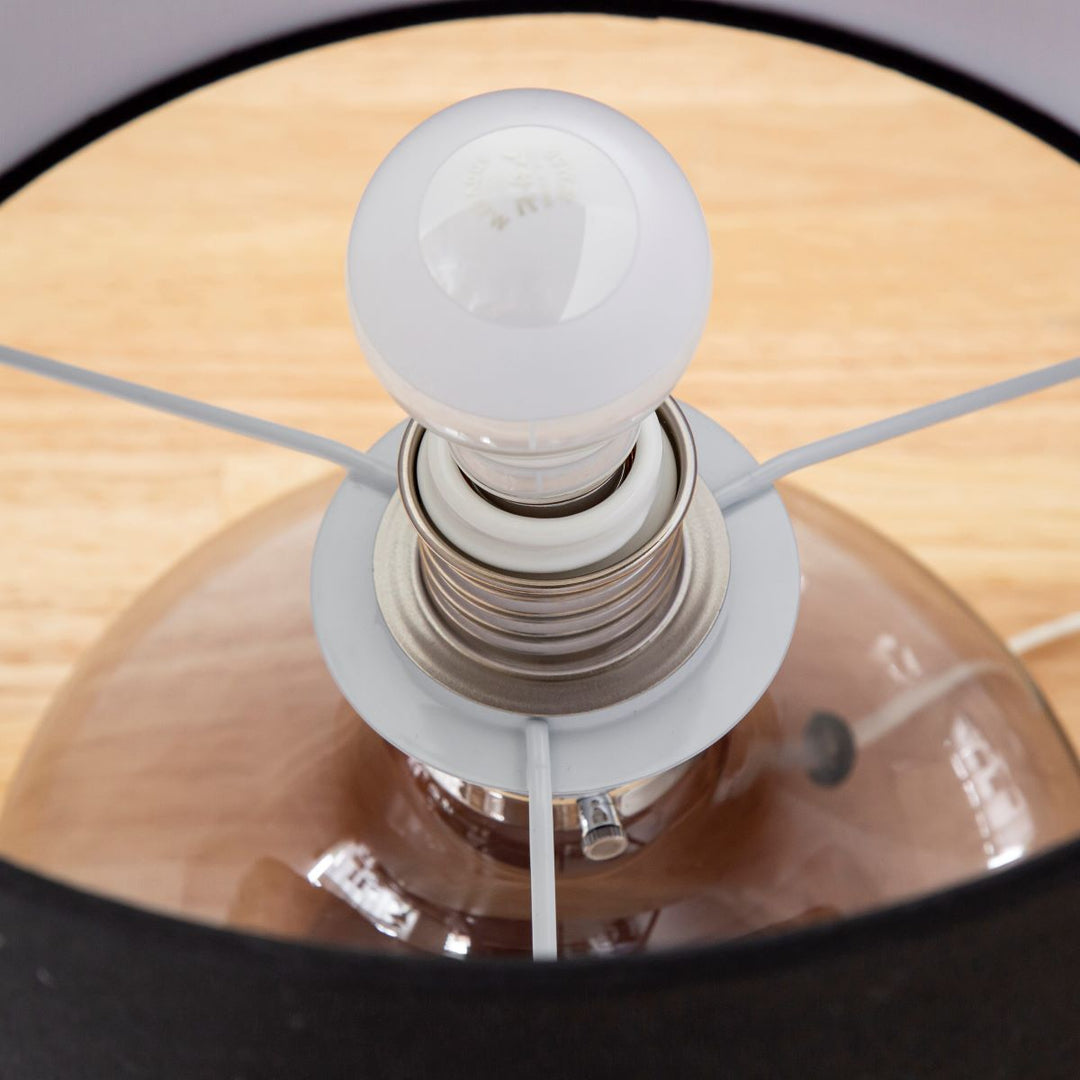 Glass × Fabric Round Table Lamp – KANADEMONO