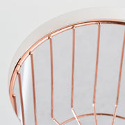 かなでものの成型板とスチールを組み合わせバスケットにはアイアンを使用したモダンなホワイトのサイドテーブルのバスケット部
