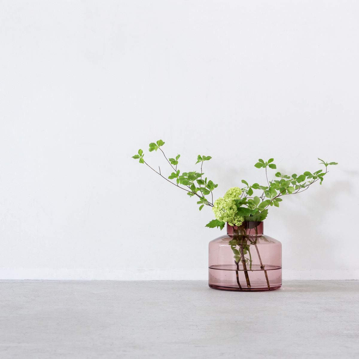 「暮らし」×「花」 ガラス フラワーベース　モーブ　SIMPLE