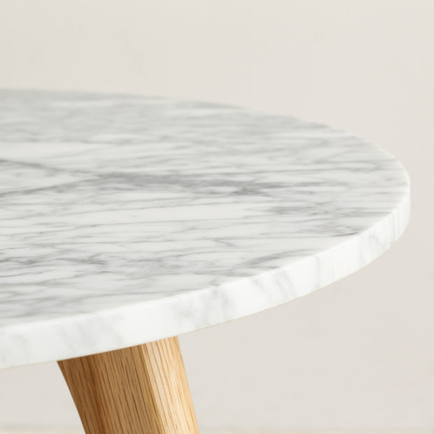 大理石の天板と天然木の組み合わせがモダンなLサイズのサイドテーブル（天板）