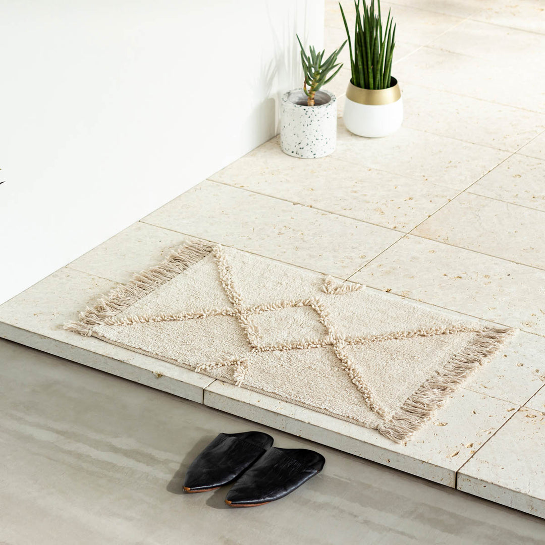 ラグ・カーペット KANADEMONO Shaggy Design Rug - Natural Shaggy Design Rug - Natural 140×200 – KANADEMONO