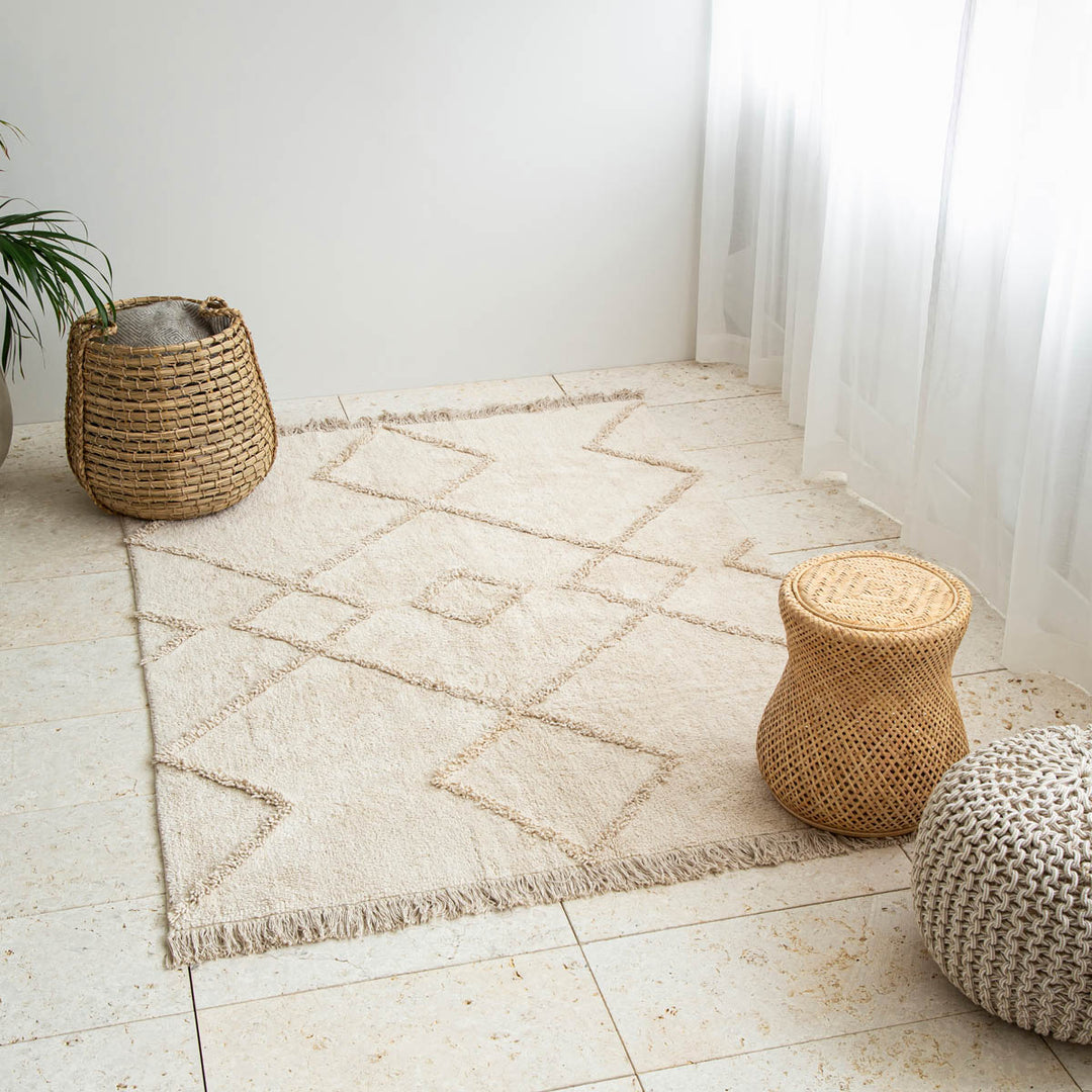 Shaggy Design Rug - Natural 140×200 – KANADEMONO