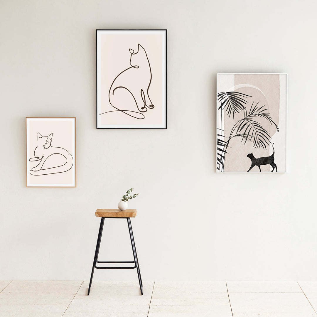 売れ筋新商品 ALUMI Art KANADEMONO – #3 Neko Still Sit 暮らしにアートを Frame 額縁