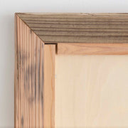 かなでもののミラーに無垢の杉板古材を使用したシンプルなスタンドミラーの裏面角