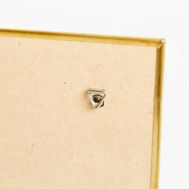 アンティーク仕上げの真鍮フレームのシンプルな四角いミラー(裏面）クローズアップ