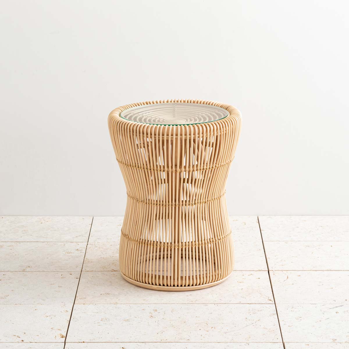 kanademono Rattan × Modern ラウンド サイドテーブル