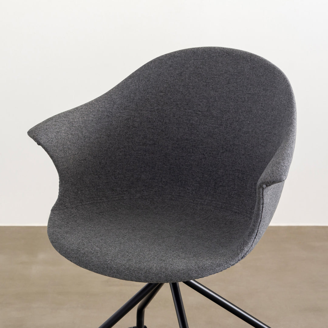 RoundishFabricDarkGrayDeskArmC