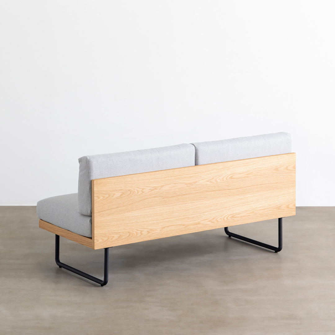 Oak × Steel ナチュラルダイニングソファ ライトグレー ARMLESS