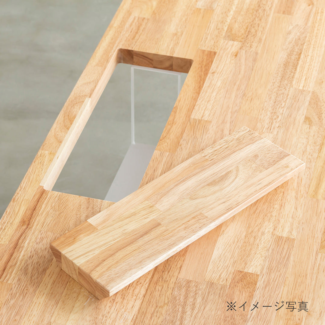 THE TABLE / ラバーウッド ブラウン × スマート電動昇降脚 配線トレー 