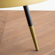 アッシュとアイアン脚の組み合わせが印象的なアンティーク調の丸形コーヒーテーブル（脚部分）