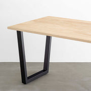 かなでもののホワイトアッシュ材とマットブラックのトラペゾイド鉄脚を組み合わせたシンプルモダンなテーブル4